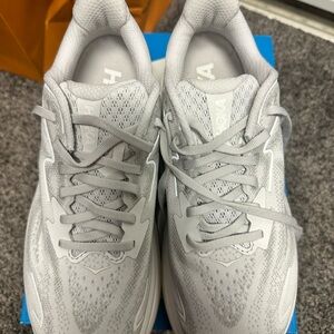 Hoka Light Gray Running Shoes